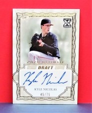 2020 Leaf Ultimate Draft Gold SP 45/7d Kyle Nicolas #BA-KN1 Rookie Auto