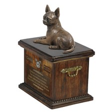 Chihuahua short-haired, Chihuahua smooth - urn for dog ashes, urn with a statuet