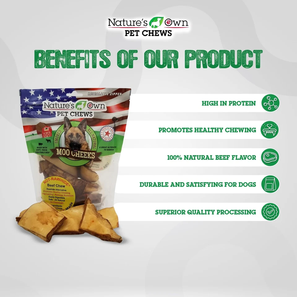 Natural Beef Dog Chews 16 Ounce Soft Thick Dental Treats Smoked Flavor - Image 3 of 4