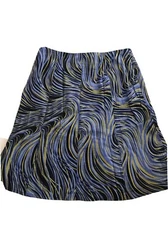 Grace Elements Womens 4 Starry Night Van Gogh Blue Green Black Swirl Skirt S