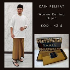 YELLOW MUSLIM MEN SARONG FOR PRAYING NAMZA BRAND FABRIC QUALITY THREAD 4000