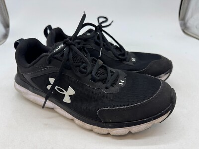 Under Armour Charged Assert 9 Athletic Running Sneakers Mens Black White - 10.5