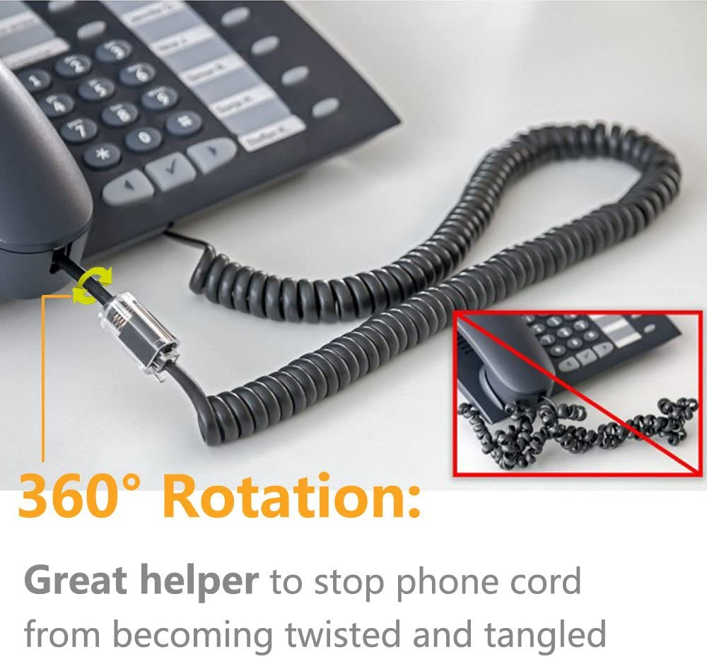 Telephone Cord Detangler, AntiTangle Telephone Handset Cable 360