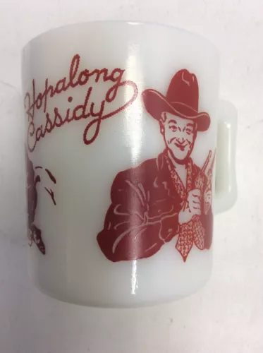 Hopalong Cassidy 6 oz Milk Glass Mug Cup Collectible Western Cowboy