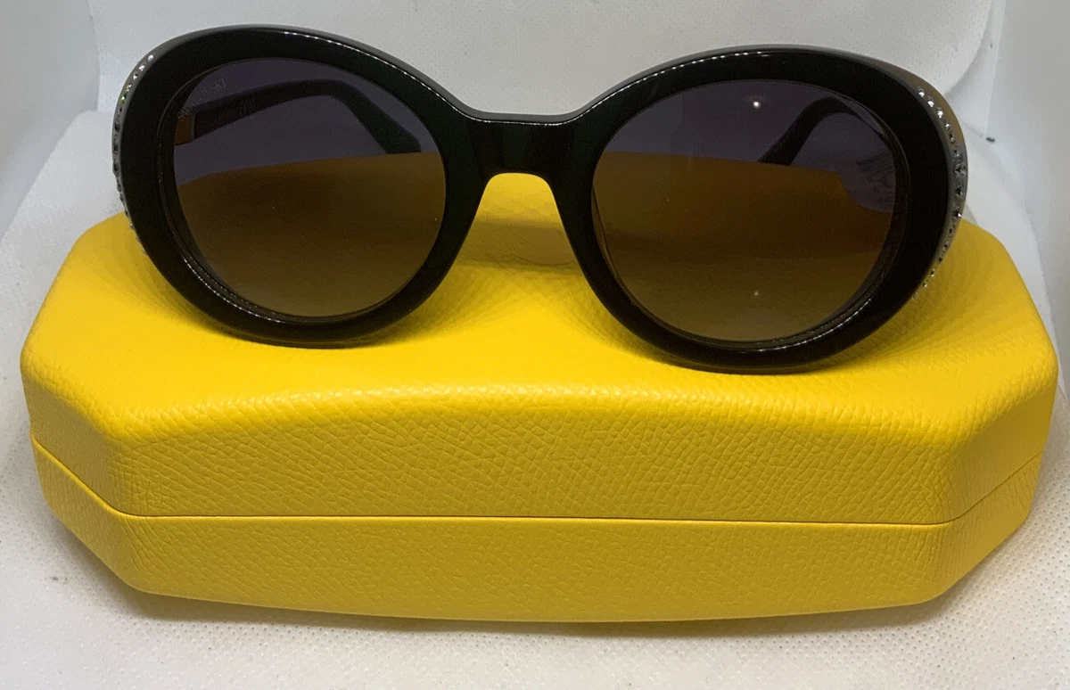 Swarovski SK281 05B Black Oval Plastic Crystals Sunglasses  display picture 2