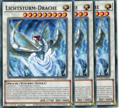yugioh 3x Lichtsturm-Drache SUDA-DE043 Common 1Auflage Deutsch