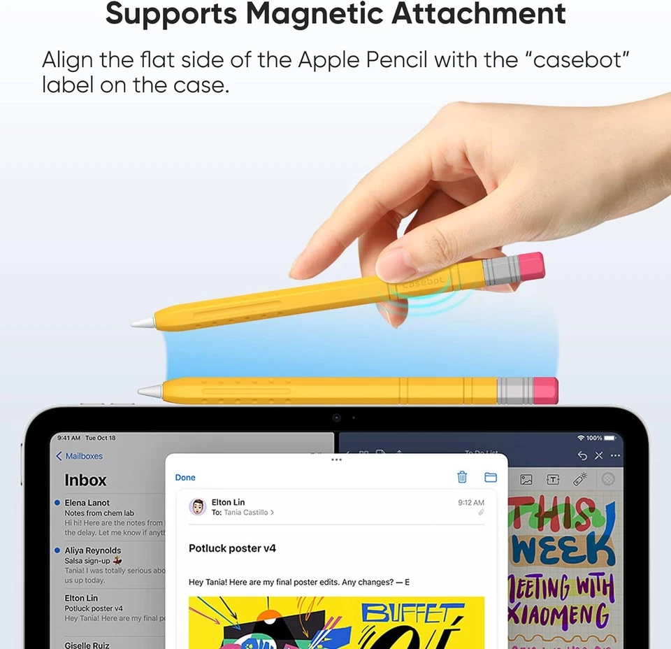 Protective Silicone Pencil Grip Holder For Apple Pencil (USB-C) Skin Case Cover - Image 4 of 4