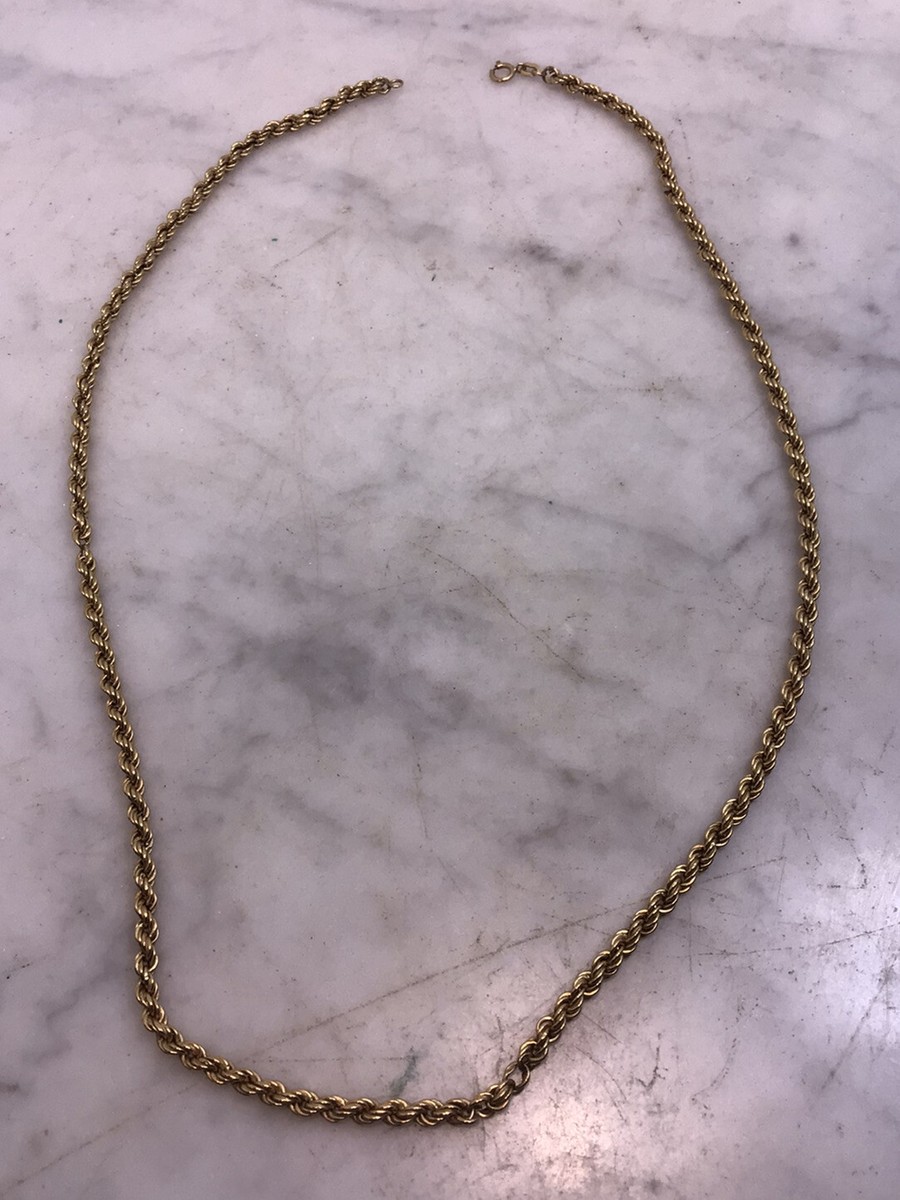 Vintage 14K Yellow Gold Rope Chain Necklace 4.92 Grams | eBay