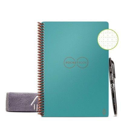 Rocketbook Core Executive A5 wiederverwendbares Smart Notizbuch 36 Seiten Punktraster mit Epochen