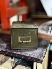 VINTAGE 1920'S O.A. CO. CHRISTMAS CLUB METAL CARD CATALOG FILE CABINET Green