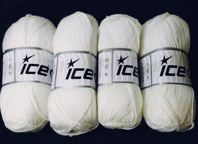 Ice Yarns Elite Baby Yarn-Lot of 4-DK Weight Ecru Anti Pilling Acrylic 66720 NEW