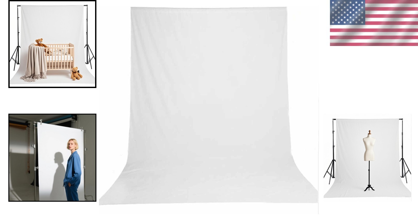 5X7ft Solid White Chromakey Photography Backdrop for Engagement Shoots