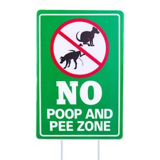 WaaHome No Poop and Pee Dog Sign - 8''X12'' Clean Up 8''X12'', 3-