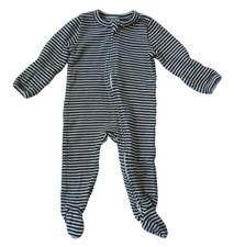 Kate Quinn Footie Sleeper Black Stripe Organic Cotton Pajamas Newborn 0 M