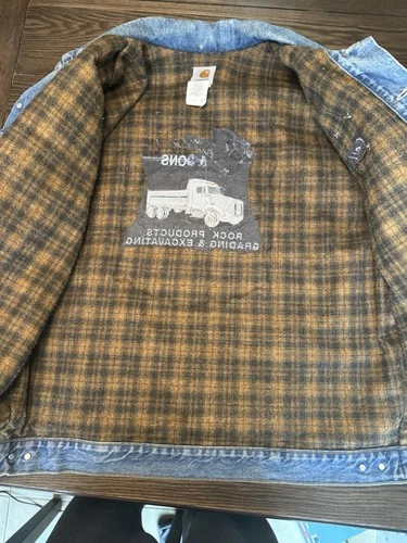 VINTAGE CARHARTT J11DST USA DENIM JACKET XL BLANKET LINED SCREAMING EAGLE 🔥 image 10