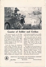 Magazine Ad - 1917 - AT&T / Bell System - Courier - World War I