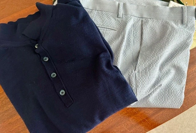 Falke of Germany Mens 4 Button Navy Blue Mens Polo, Virgin Wool,  Size EU 52 - image 2 of 4