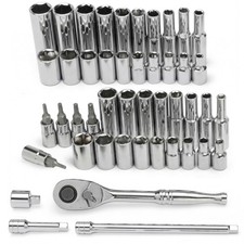 Master Mechanic 45-piece Sae Socket Tool Set 14 Inch Drive Ratchet Wrench Kit