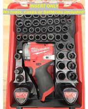 Milwaukee Packout - INSERT ONLY  - Fits 3/8" Stubby, 2 batt 43 Pc. Quinn Sockets
