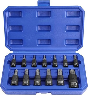 WORKPRO 13PC Torx Bit Socket Set 1/4'' 3/8'' 1/2'' Drive T8-T60 Torx Bit Socket Set