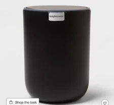 Small Stainless Desktop Wastebasket Black