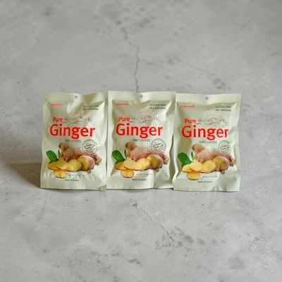 Songwha Pure Ginger Hard Candies 100g, All Natural & Gluten Free - Packs of 3