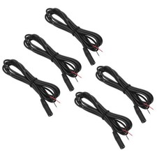 5pcs 3.5mm Female Jack 1/8" TRS 2 Plug 34mm 26AWG Pole Cable 78.7inches