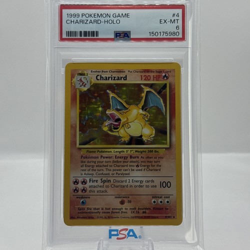 Pokemon Base Set Charizard #4/102 Holo PSA 6 EX-MT