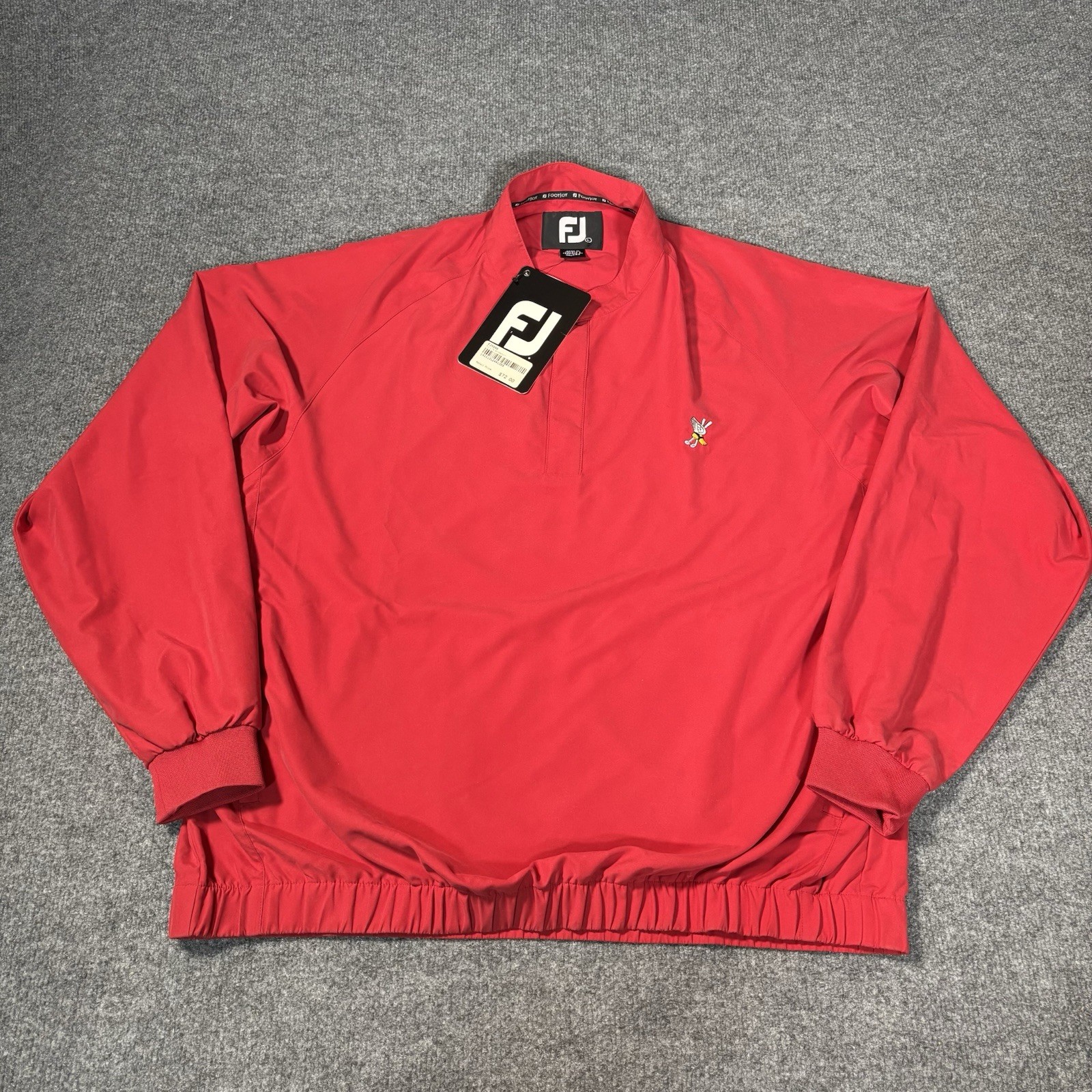 FootJoy Windshirt Jacket Mens Large NWT Long Sleeve Red Snap Pullover FJ Golf
