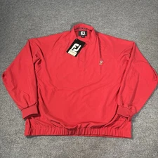 FootJoy Windshirt Jacket Mens Large NWT Long Sleeve Red Snap Pullover FJ Golf