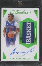 2024-25 Panini Flawless AUSAR THOMPSON Auto Patch /5 Emerald Pistons NBA BIN1