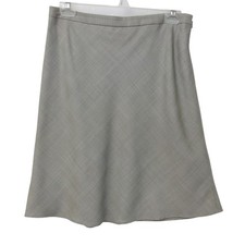 ANN TAYLOR LOFT Women's Plaid A-Line Wool Blend Skirt Size 6 Tan Office Career