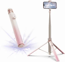 Automatic Tripod for Iphone, 66" Pink Phone Selfie Stick Tripod Stand for Record