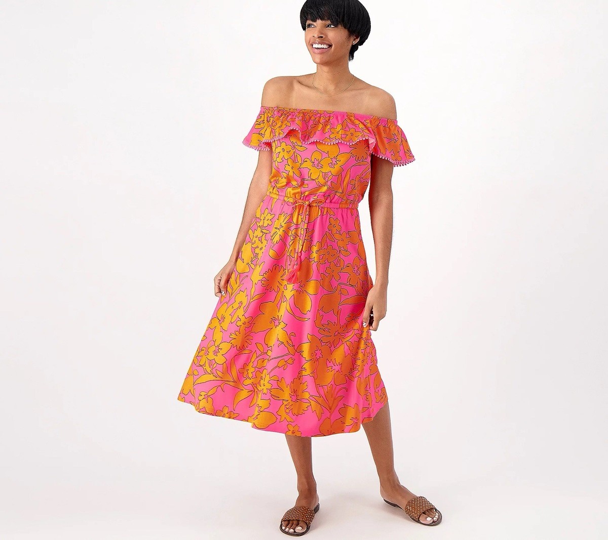 spring trendy dresses Feminine Sage Green Floral Dress All Pink Bridesmaid Dresses Orange Suede Italian Designer Fashion womens Color:chocolate brown