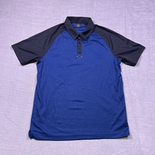 Oakley Mens Blue Black Raglan Short Sleeve Regular Fit Golf Polo Shirt Size M