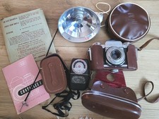 Vtg Zeiss Ikon Contaflex SLR Camera w/ Case, Flash, Light Meter Manuals Untested