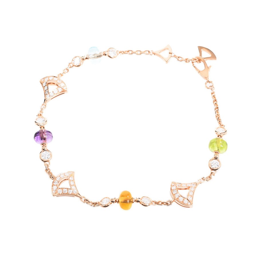 BVLGARI DIVAS' DREAM Bracelet Dia Peridot Citrine Amethyst 750PG P0086456