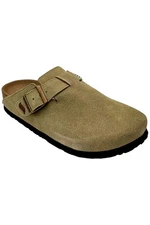 Skechers Arch Fit Granola Suede Clogs Taupe