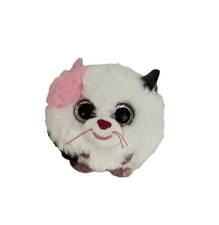 TY Puffies Beanie Balls MUFFIN the Cat 3" Plush Toy White Kitty Stuffed Animal
