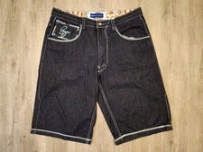 Vintage Enyce Jean Shorts Mens 40 Blue Jorts Baggy Hip Hop Y2K Embroidered