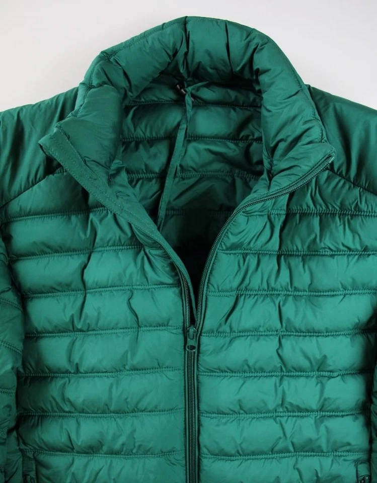 Guess Mens Puffer Jacket Coat L Quilted Insulated Packable Hood Dark Jade $150 - Image 4 of 4