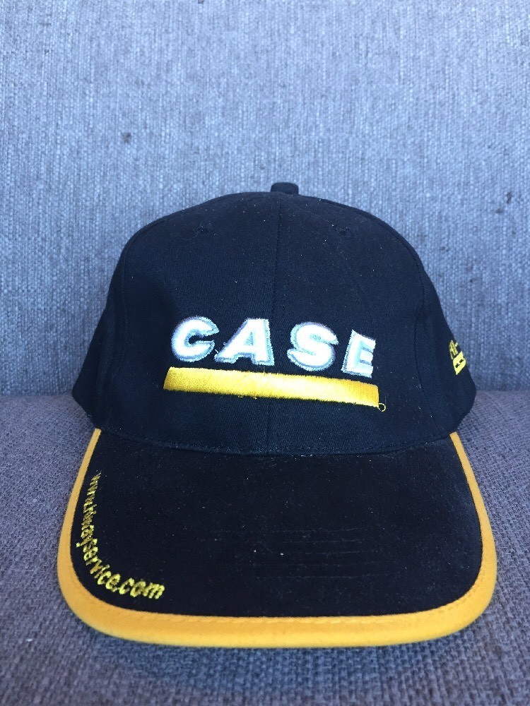 Vtg Case Tractors Strap Back Trucker Hat Hi-Way Service Rocky Mountain Equipment