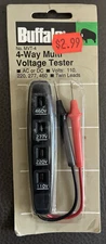 Buffalo 4-Way Multi Voltage Tester ~Model #MVT-4~AC/DC~110/220/277/460 Volts~NIP