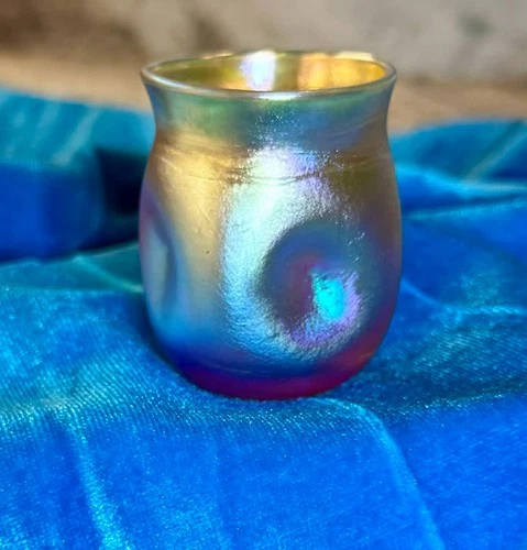 Signed Louis Comfort Tiffany "L.C.T." Studios "Favrile" Glass Mini Vase/Cordial