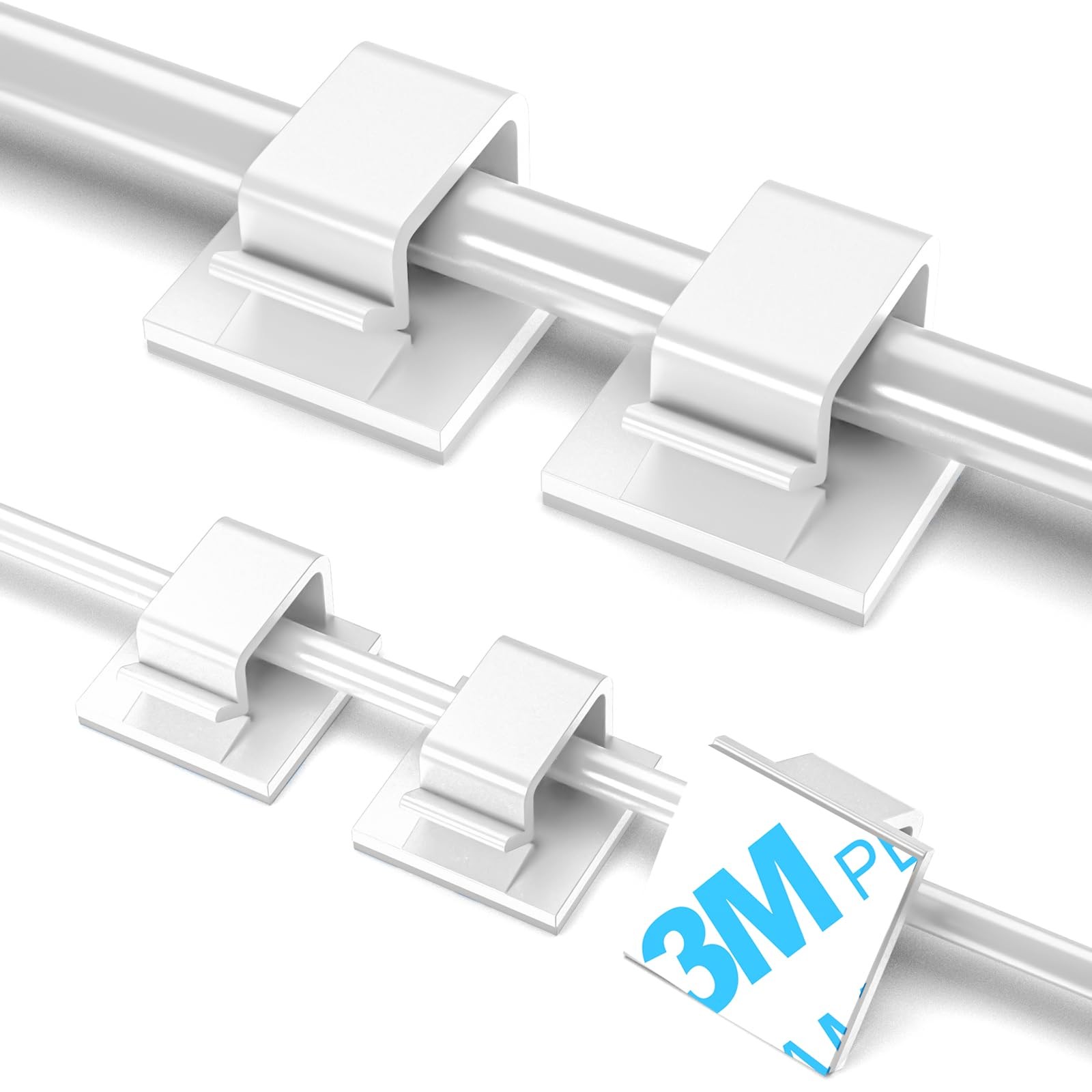 100 PCS Adhesive Cable Clips White (Small & Large), Small&Large,