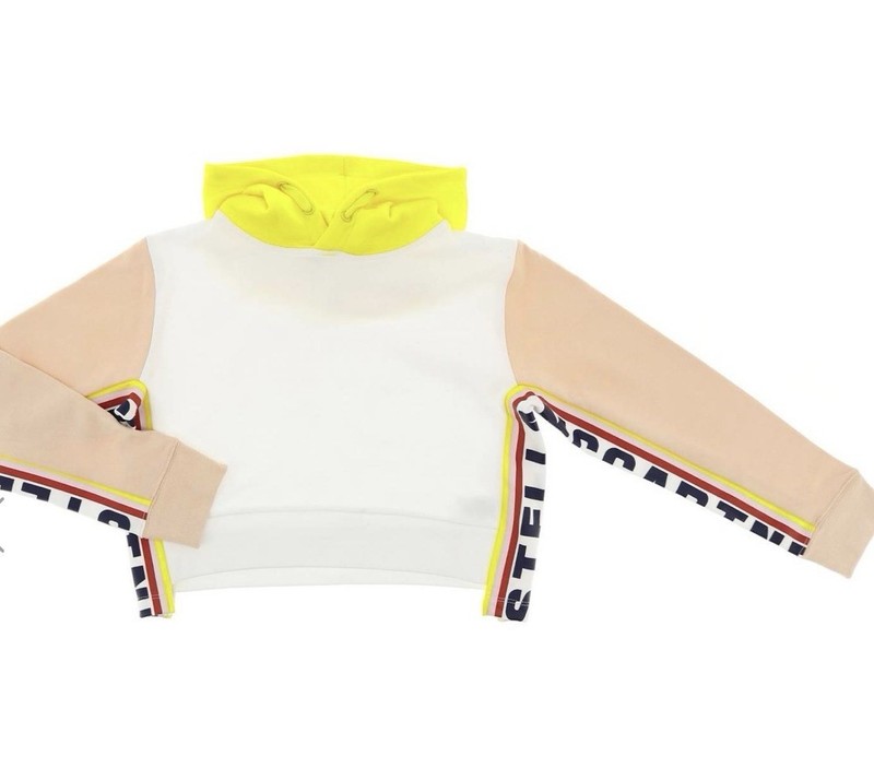 STELLA MCCARTNEY KIDS Logo Stripped Cropped Hoodie Size 5T