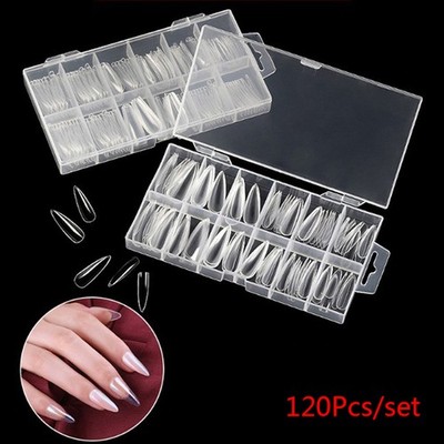 120Pcs Poly Nail Gel Nail Dual Forms Finger Extension UV Builder Nail Tips Toof8