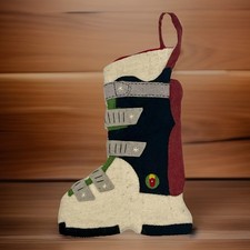 Handmade Thick All Wool Felt Finished/Complete Ski Rustic Christmas 20” Stocking