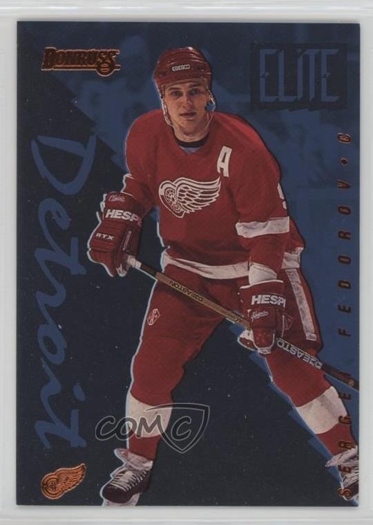 1995-96 Donruss Elite Series 9125/10000 Sergei Fedorov #4 HOF 0wg1