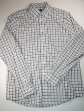 JOHNNIE-O Brown Check Plaid Performance Long Sleeve Shirt NEW Large